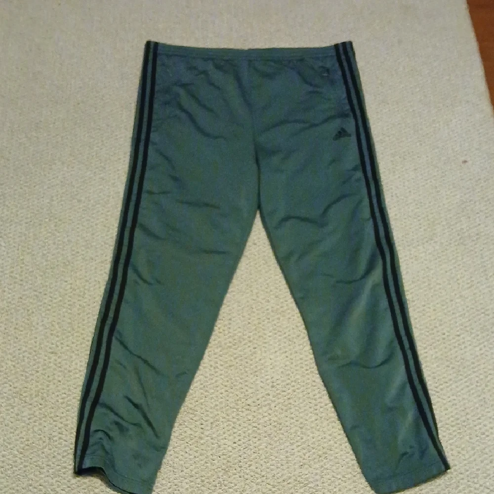 adidas Men's Olive Joggers with Black Accents Size L